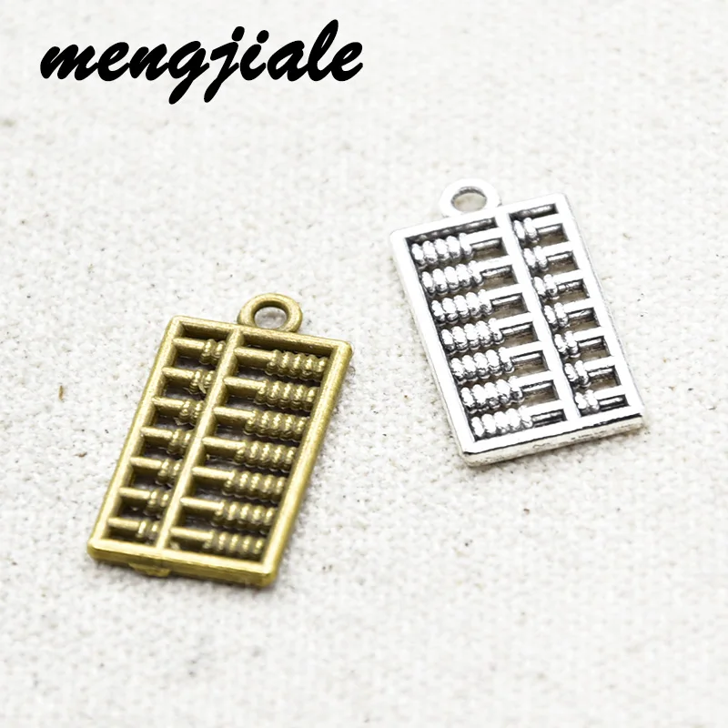 

12pcs Wholesale Two Color Abacus Charms Alloy Metal Pendants For DIY Handmade Jewelry Accessories Making 25*13mm