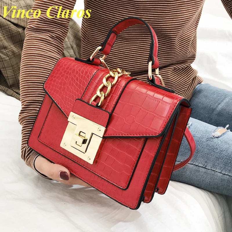 

Classic Alligator Crossbody Bags for Women Handbags Small Flap Sac A Main PU Leather Bolsa Chains Fashion Shoulder Messenger Bag