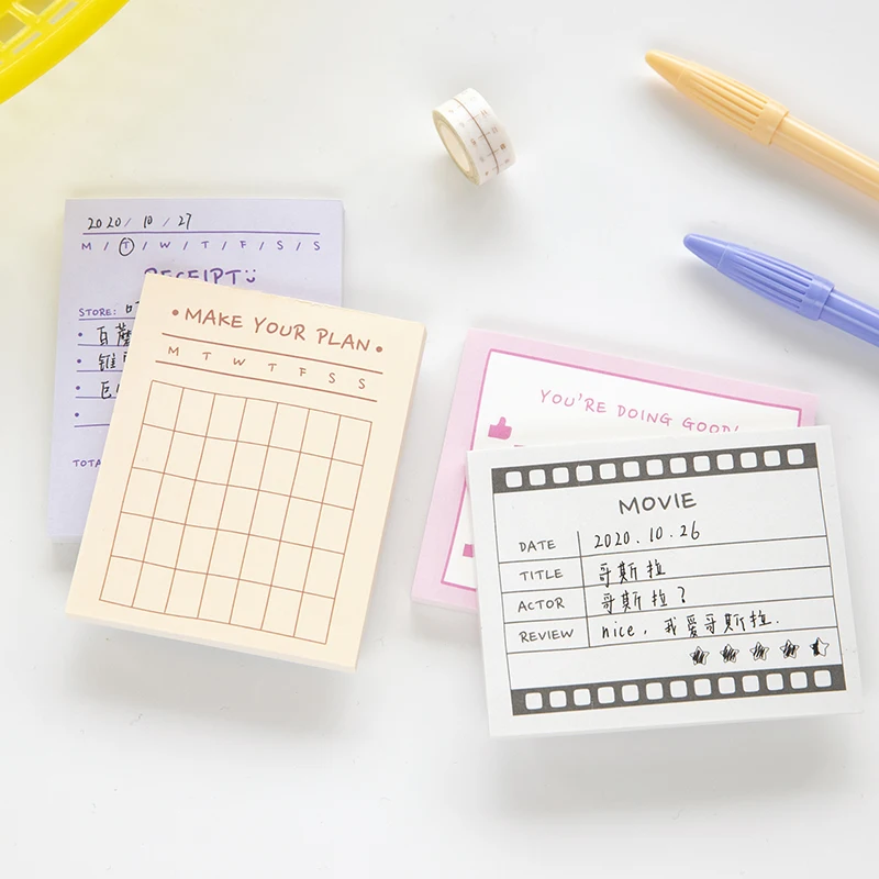 

Yoofun 50Sheets Memo Pads Loose Leaf Notepad Diary Creative Writing Note Memo Pads To Do List Plan Schedule for Office School