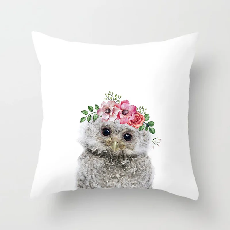 

45x45cm Cute Animals Pillowcase Cushion Cover Home Decoration Polyester Sofa Car Little Fox Llama Throw Pillow Cases