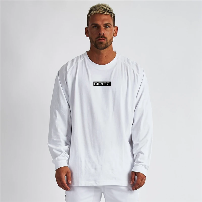 

Running Long Sleeve T-Shirt Men Loose Tee Shirt Oversize T Shirt Men Sport O-neck Gym Bodybuilding Fitness tshirt plus size