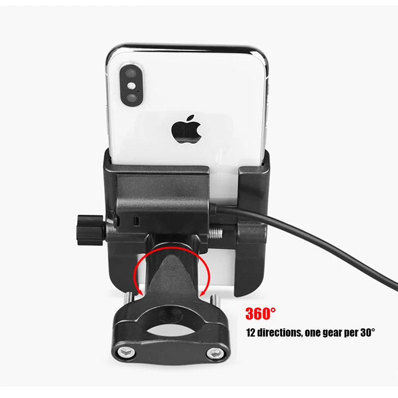 aluminum motorcycle bike phone holder stand with usb charger moto bicycle handlebar mirro cell phone gps bracket support mount free global shipping