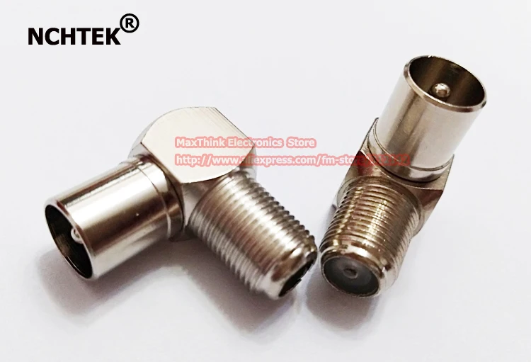 NCHTEK F Female To Right Angled IEC PAL DVB T ТВ Штекер РЧ коаксиальный разъем адаптера/Бесплатная