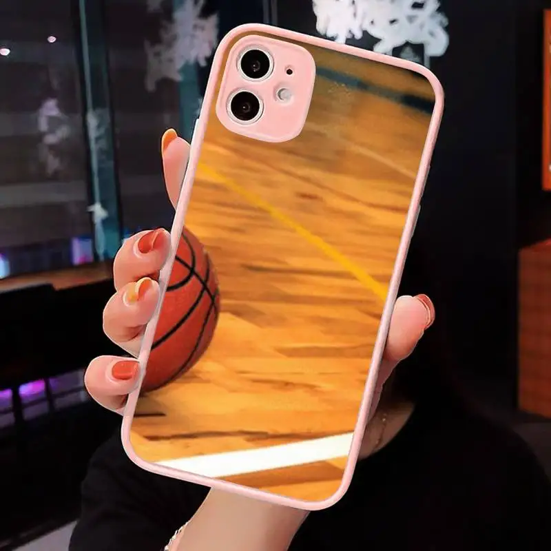 

Basketball Flame fire Color Phone Case Matte Transparent for iPhone 7 8 11 12 s mini pro X XS XR MAX Plus cover funda