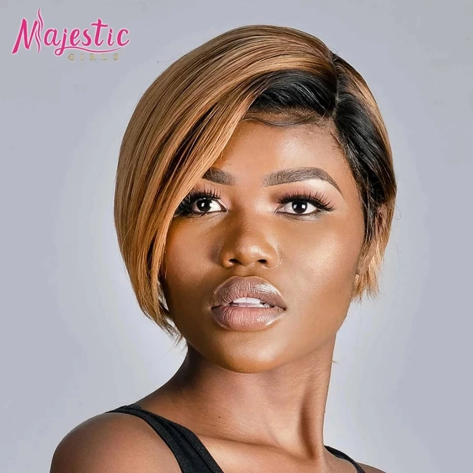 Парик фея человеческие волосы короткий прямой Боб парик для женщин дешевый