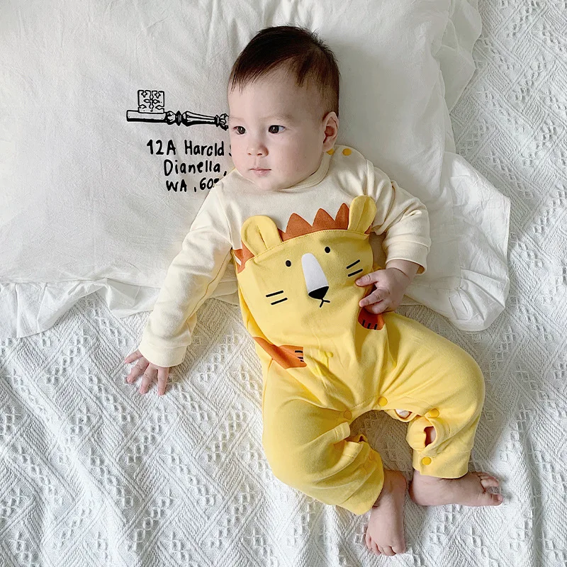 

2020 Infant Baby Rompers Long Sleeve Jumpsuit Newborn Clothes Spring Autumn Toddler Cute Cartoon Print Baby Girl Boy Clothes