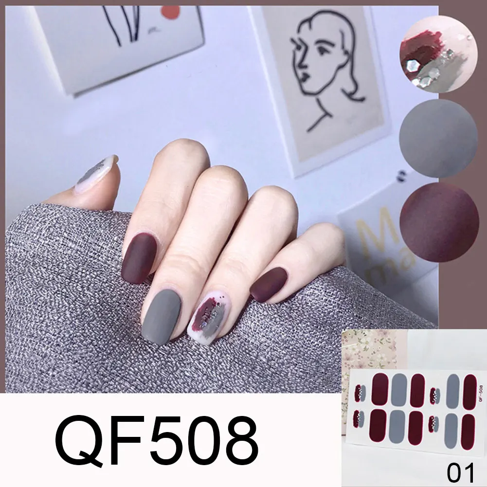 Накладные ногти яркого цвета 14 шт. 15 стилей Летний стиль накладные желеобразные