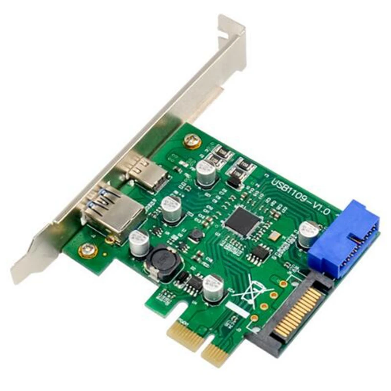AAAJ-PCI-E Dual Port USB 3.1 Expansion Card Type-C+Type -A NEC720201 Chipset High Speed 10Gbps 15-Pin Power Connector | Компьютеры и