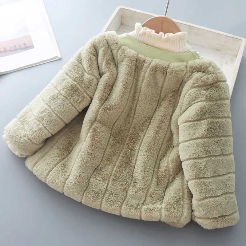 Осенне-зимняя куртка для маленьких девочек меховая одежда верхняя малышей