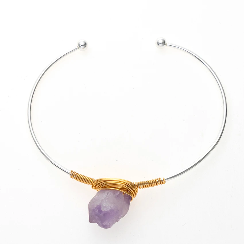 

2020 Hot New Fashion Brass with Natural Stone Jeweled Bracelet bangle