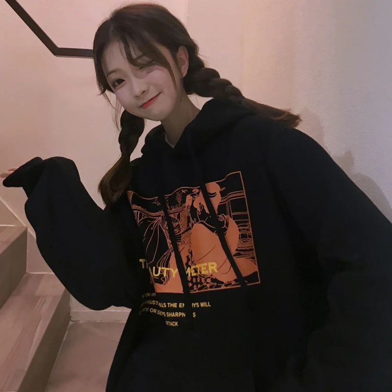 Толстовка Женская зимняя с бархатным утеплителем свободная утепленная