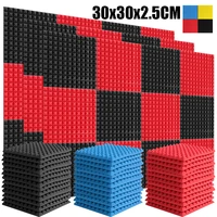 6121824pcs studio acoustic foam pyramid panels 300x300x25mm soundproof sound absorption treatment foam tile protective sponge