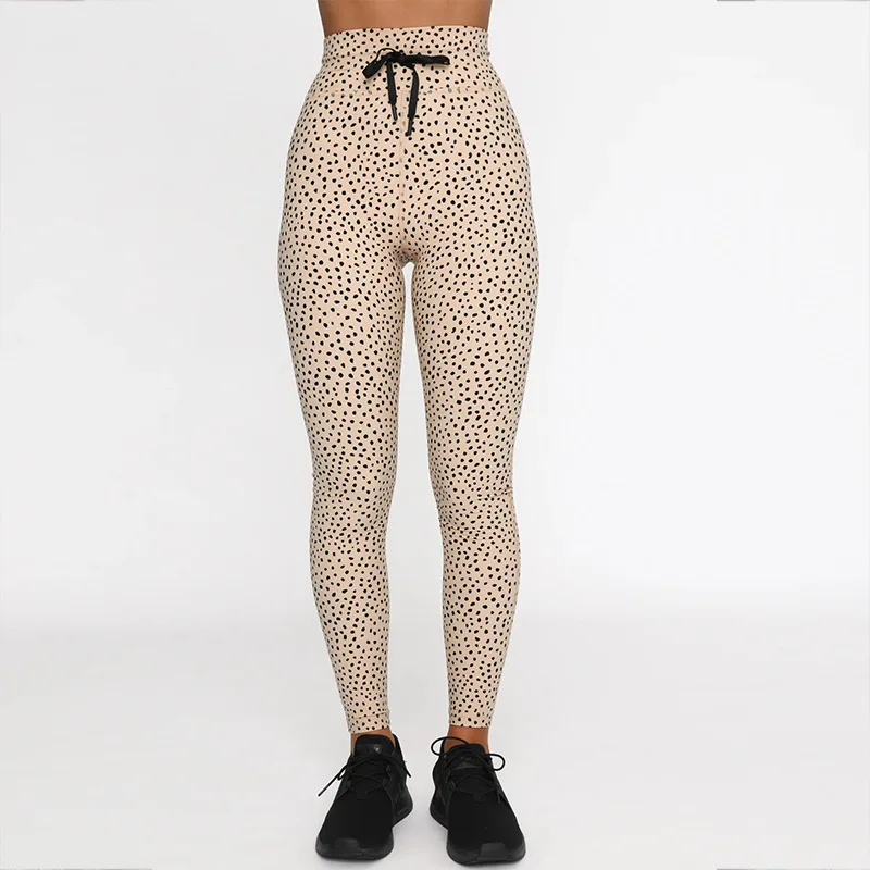 

Dot Printed High Waist Yoga Set Women Hip Lifting Leggings Workout Gym Running Sports Wear Female Yoga Bras Push Up Sports Suit