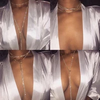 european and american fashion sexy womens shining rhinestone cross necklace exquisite simple crystal long chain accessories