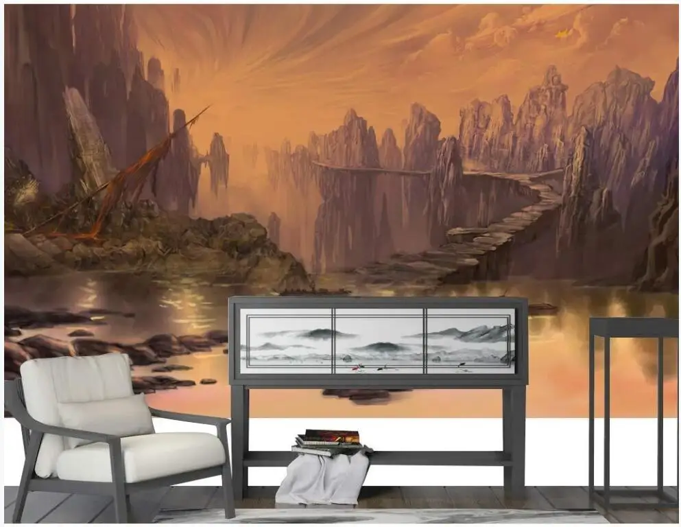 Пользовательские настенные 3d фотообои Hd рисунок пейзажа Декор для дома гостиной