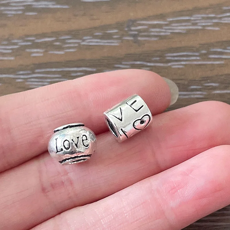 

10 шт. Европейские Бусины сделай сам из цинкового сплава с большими отверстиями, кулоны А-на День Святого Валентина в виде бус подходящие Европейский Для женщин Браслеты для любителей "сделай сам" для изготовления ювелирных изделий браслет