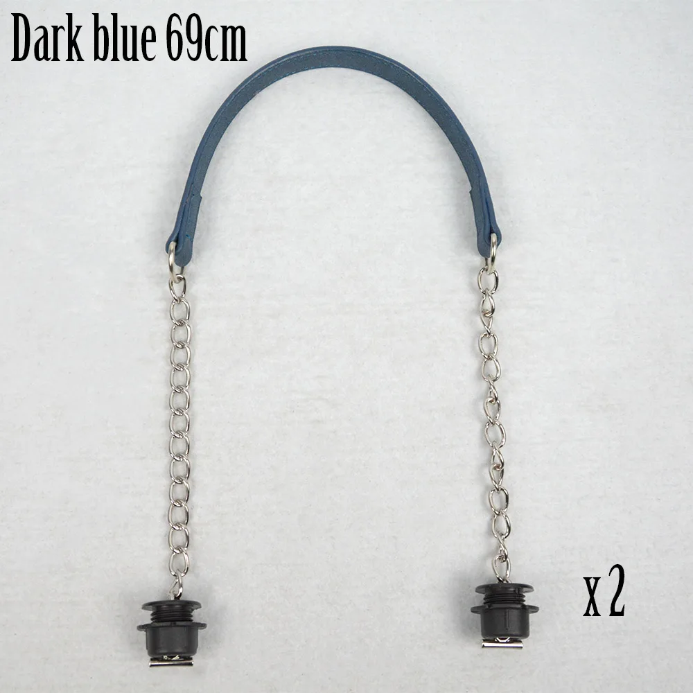 dark blue Новинка 1 пара сапоги из нубука на плоской подошве серебристого цвета со шнуровкой низкий толстый каблук тонкие цепи с застежка от черные винты для Obag O ручки для сумок для Для женщин сумка - Цвет: dark blue