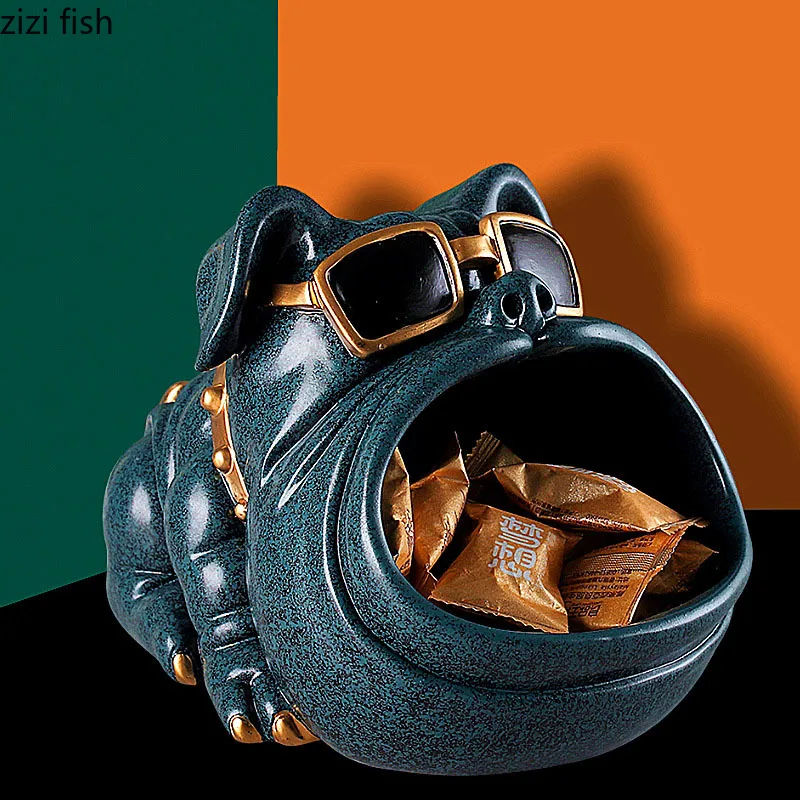 Большая пасть собаки стойка для хранения украшений животных ремесла конфеты