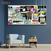 abstract modern street graffiti hd print art canvas painting canvas home decoration for living room bedroom decoration frameless