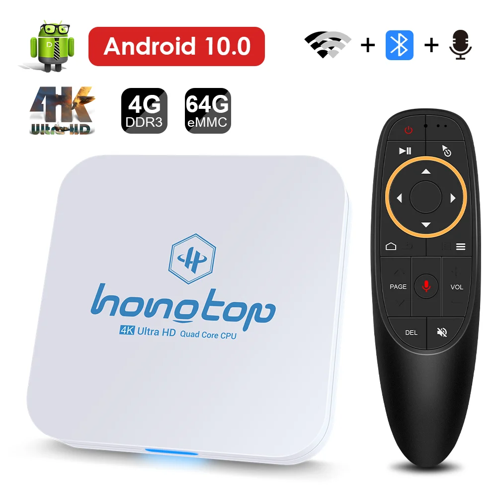 ТВ приставка Android 10 Wi Fi 2021G/2 4G 4 Гб ОЗУ 64G Bluetooth голосовой помощник Google Play Store очень