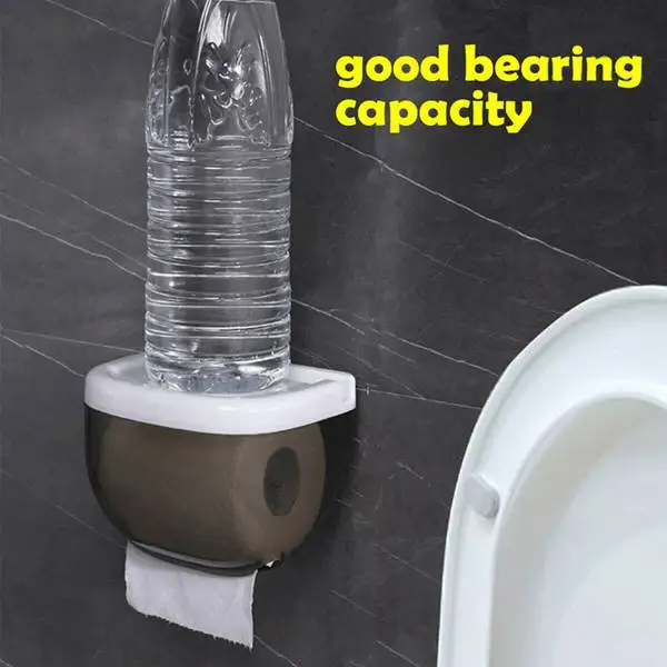 

Bathroom Toilet Paper Holder Storage Rolls Black Precision Waterproof Seamless Paste