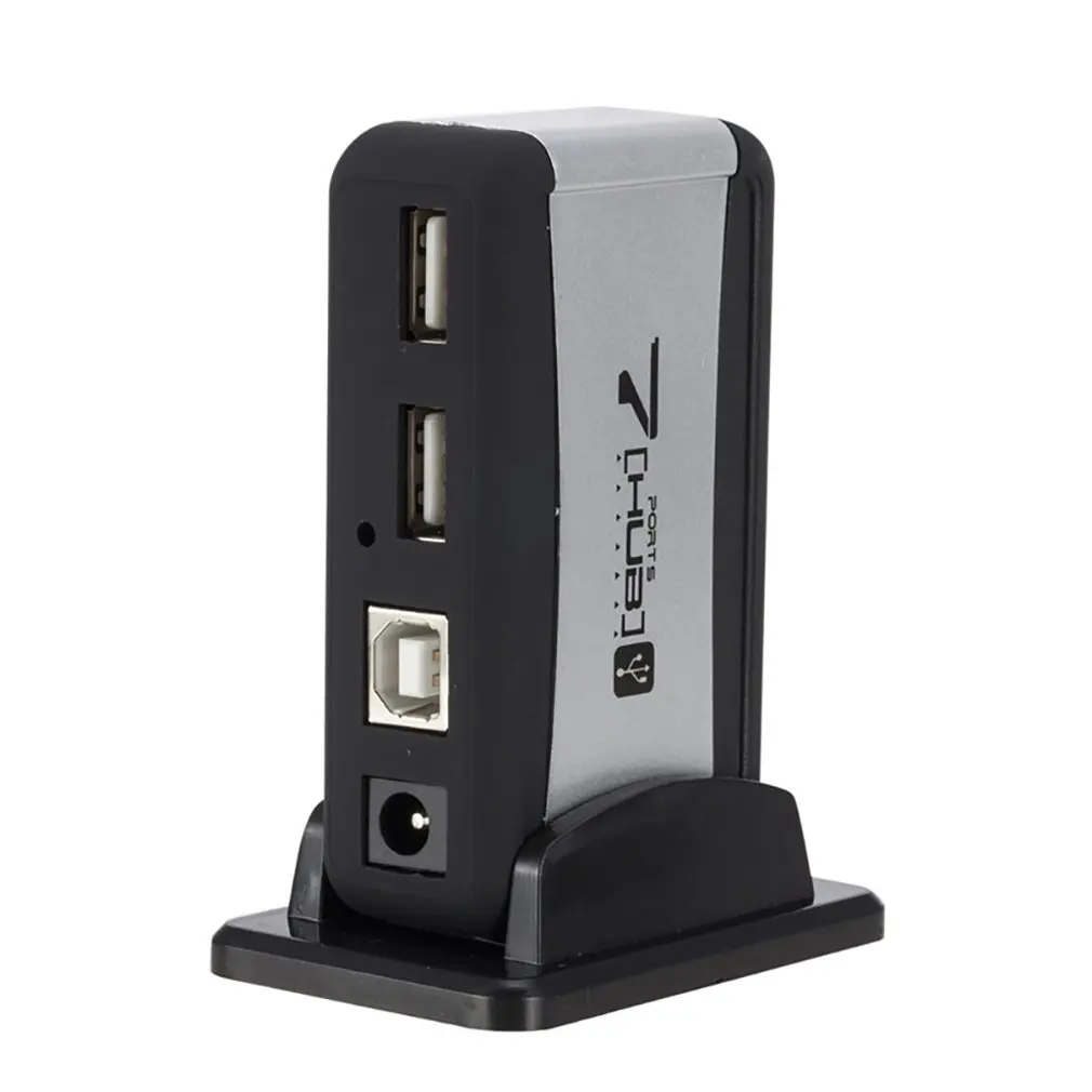 Вертикальные 7 портов концентратор дистрибьютор USB с базой питания внешний