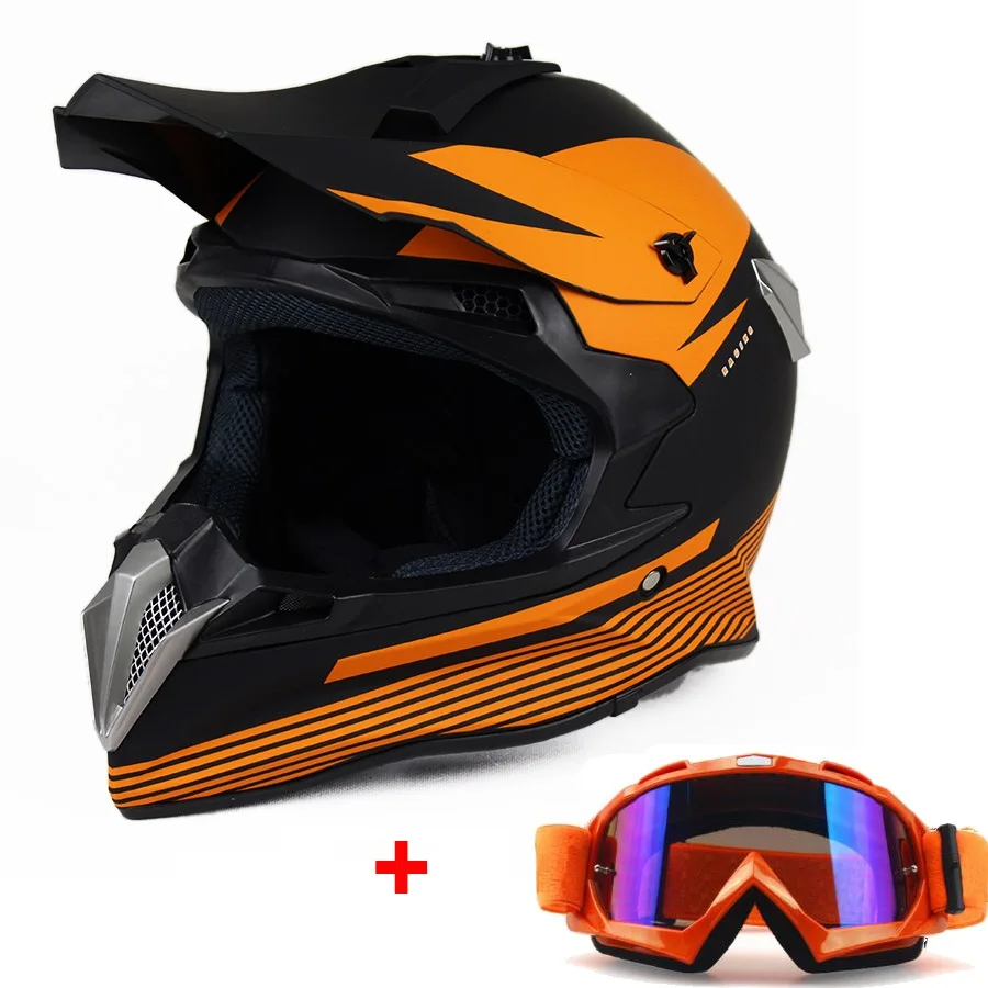 Matt COLORFUL GLASS Upbike moto rcross ATV Dirt bike горнолыжный шлем capacete da moto cicleta cascos moto rcycle защитные шестерни moto шлем+ очки - Цвет: Matt COLORFUL GLASS