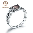 Женское кольцо с дымчатым кварцем, из серебра 925 пробы