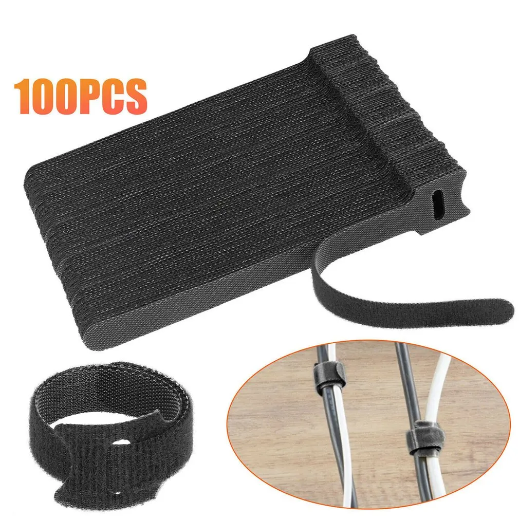 

100PCS/SET Durable Releasable Cable Ties Reusable Cable Ties Nylon Wrap Zip Bundle Ties T-Type Cable Tie Wire