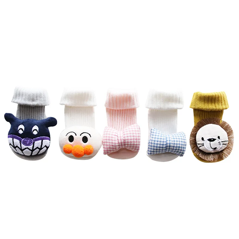 

Baby Lotus Cute Animal Cartoon Cotton Baby Girl Socks With Bow Kids Funny Anti Slip Toddler Boy Socks