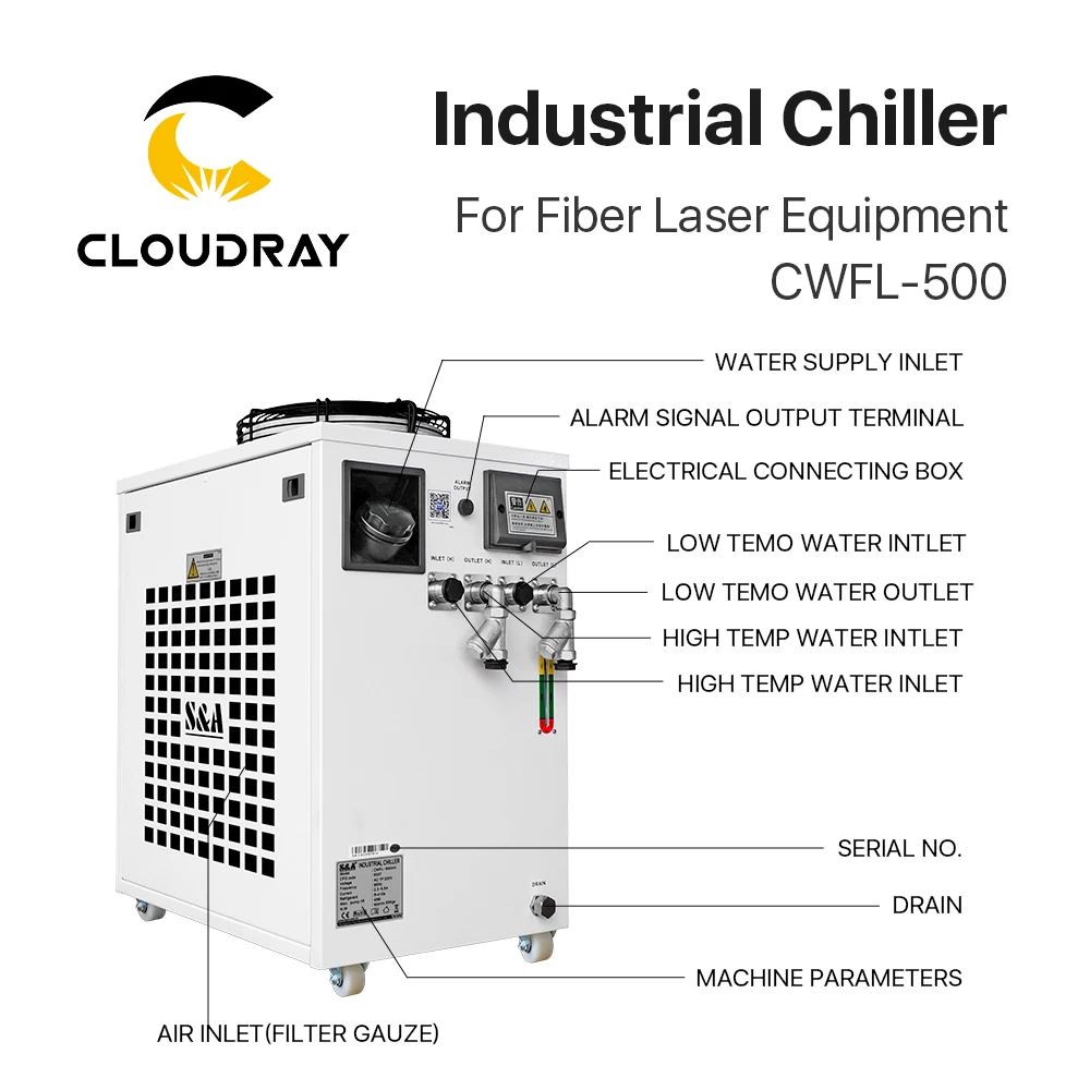 Cloudray S & A CWFL 500AN 500BN 500DN промышленный воздушный охладитель для волоконного