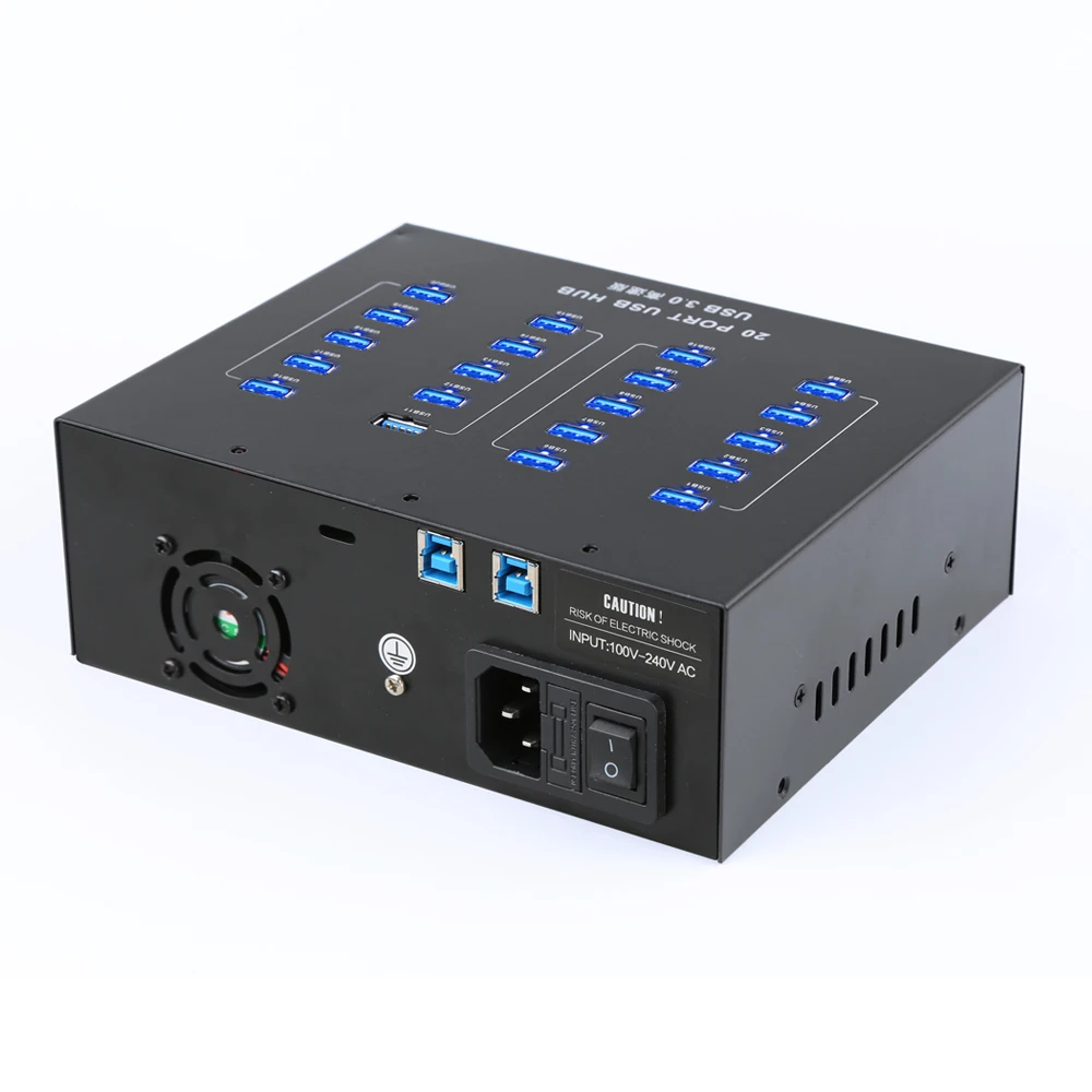 Фото Sipolar A-213P, выход 1A, 20 портов USB 3.0, концентратор для передачи данных и зарядки, USB-разветвитель, зарядное устройство для телефонов, планшетов, iPad, ремонта, восстановление шахтеров №1