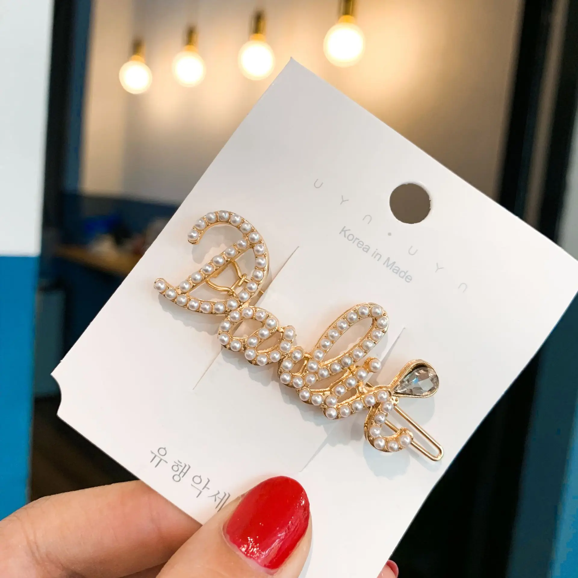 Жемчужная заколка для волос с кристаллами Ретро стиль аксессуары женщин заколки