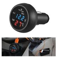 Universal 12V 24V Car Volt Meter Auto LED Digital Voltmeter Gauge Thermometer USB Charger Voltage Meter
