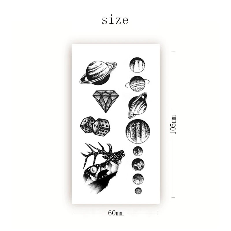 

Temporary Tattoo Sticker Galaxy Diamond Elk Totem Waterproof Body Art Butterfly Flowers Fake Tattoos Flash Tatoos for Men Women