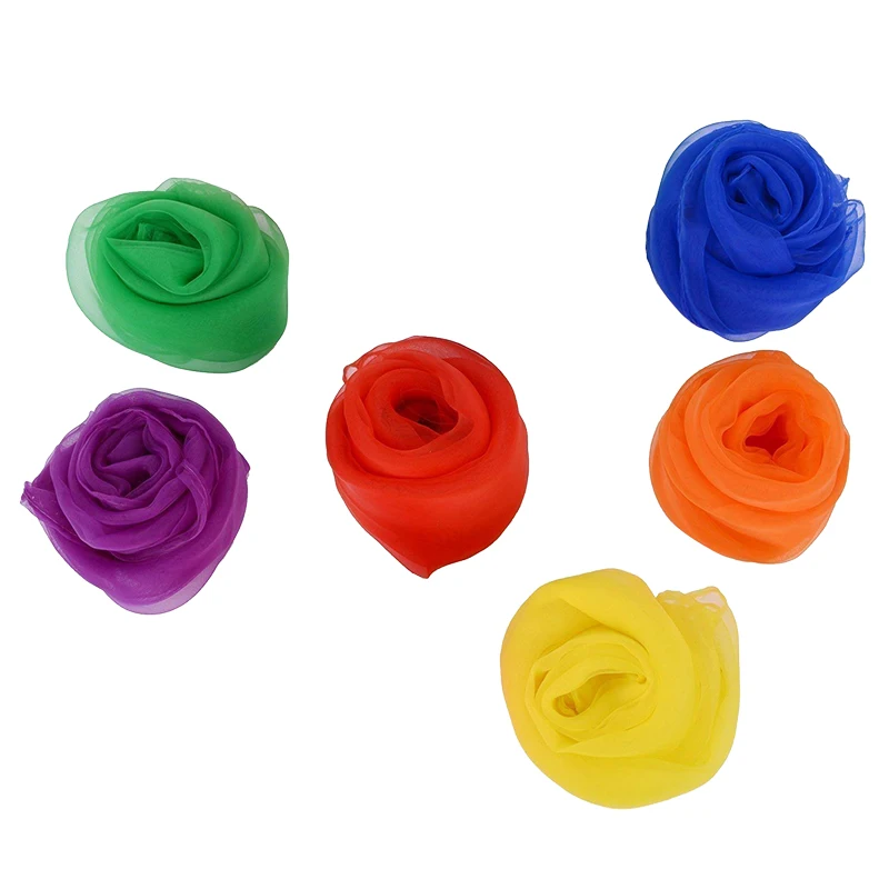 

60*60cm Candy Color Children Dance Game Small Scarf Wild Practical Women Sunscreen Scarfs Performance Props
