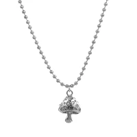 harajuku kpop mushroom pendant necklace for women men vintage plant punk cool choker fashion cute jewelry