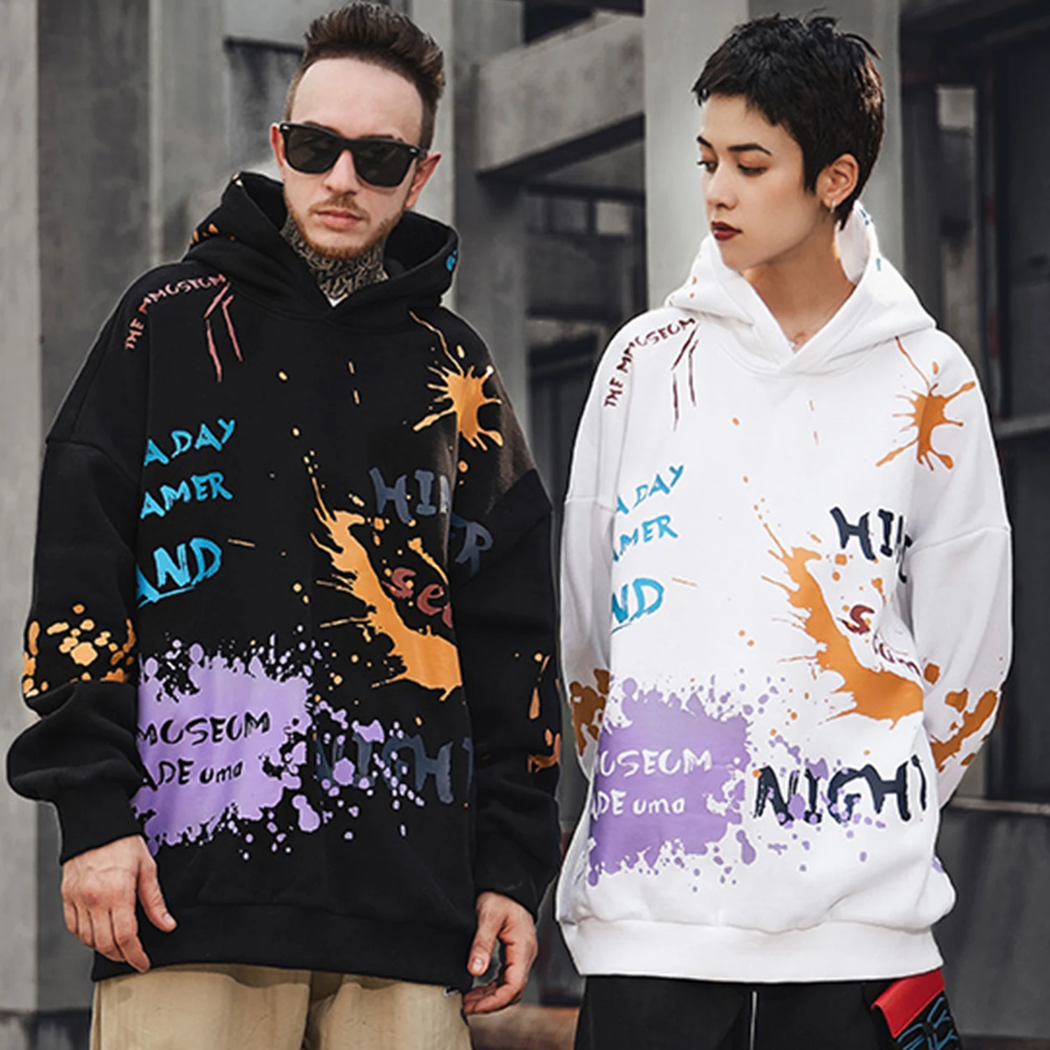 Aelfric Eden толстовки с капюшоном принтом в виде букв мужские стиле Харадзюку модные