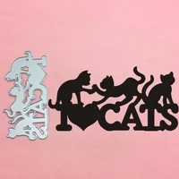 new love cat number alphabet metal cut dies stencils for diy scrapbooking stampphoto album decorative embossing paper card