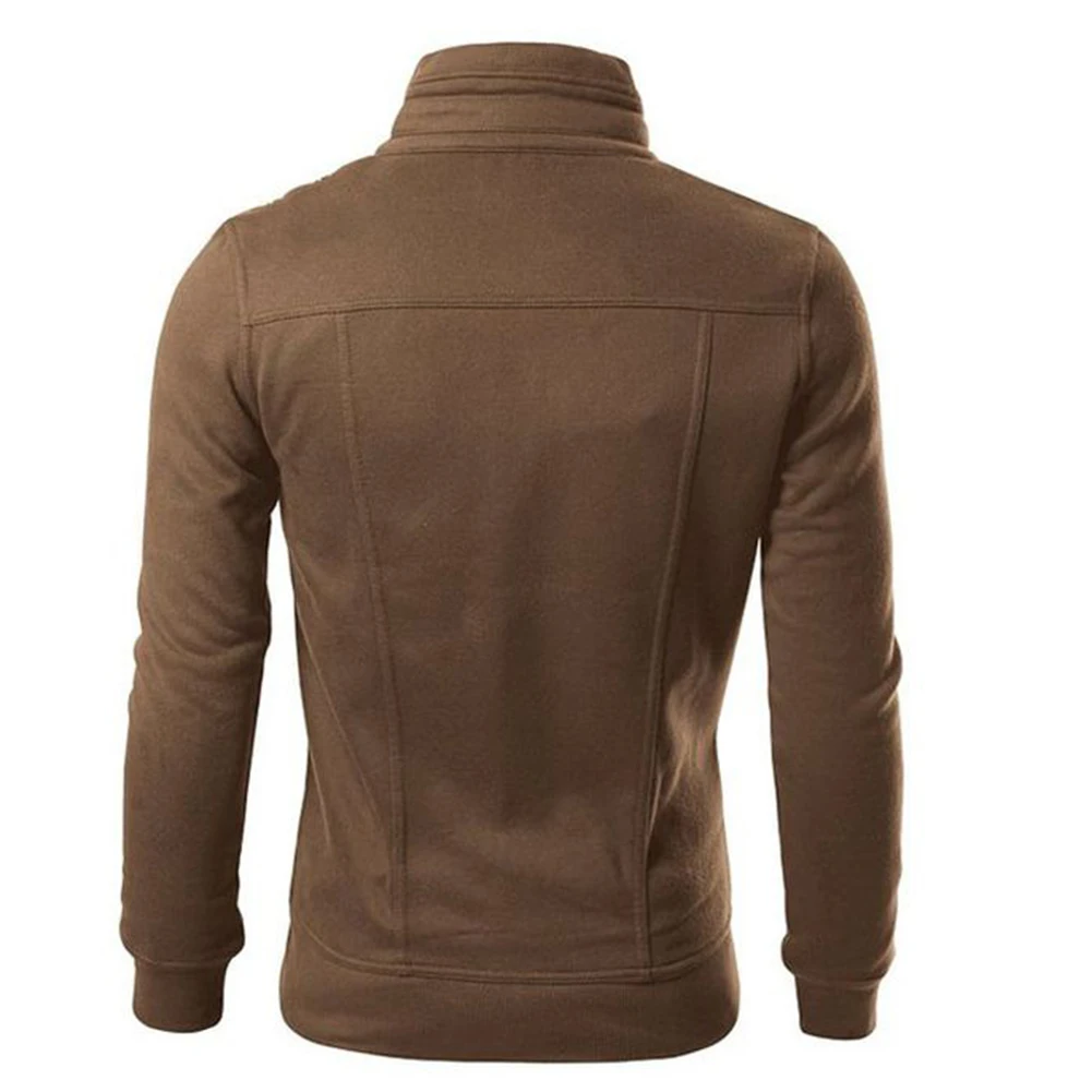 

Fashion Men Jacket Coat Plus Size Men Solid Color Stand Collar Long Sleeve Zip Pocket Slim Jacket Coat 4XL for Men Coat