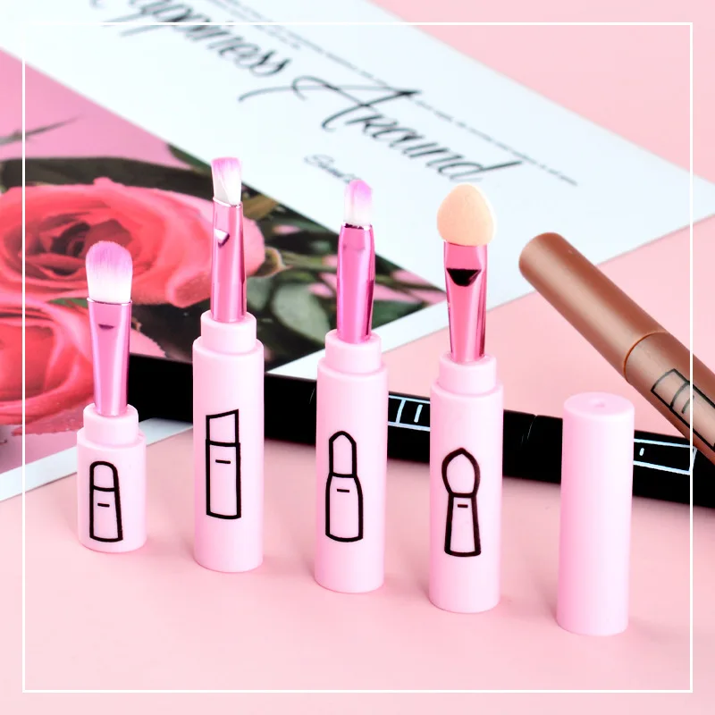 Косметические инструменты портативная Кисть для макияжа из 4 частей женская