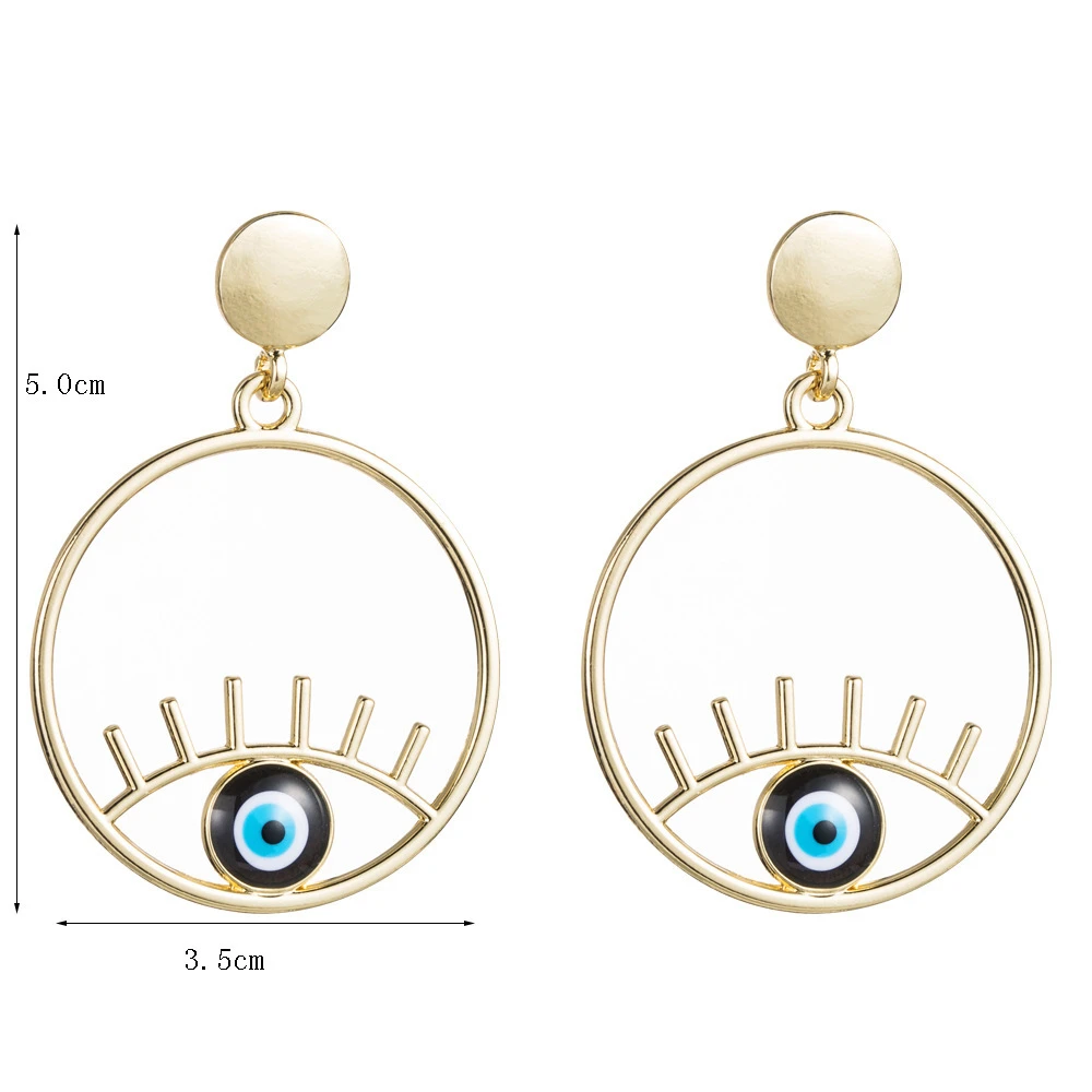

Blue Eye Big Earring Punk Exaggerated Dripping Oil Retro Drop Earrings Party Delicate Jewelry Accessories