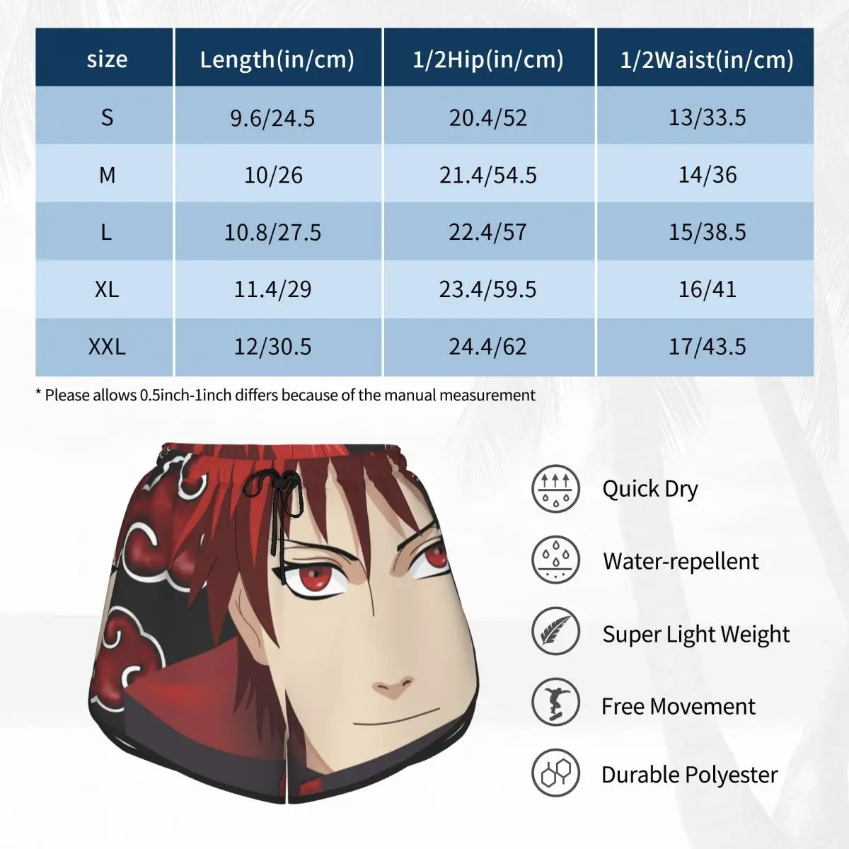 

Japan Anime Akatsuki Beach Book Illustration Breathable Quick Dry Humor Graphic Graphic Anime Swim Trunks