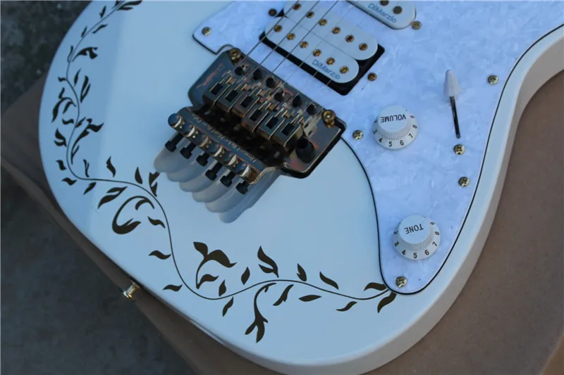 

China guitar factory custom new white tree of life inlays 21 to 24 frets scalloped Electric Guitar Free shipping 11yue