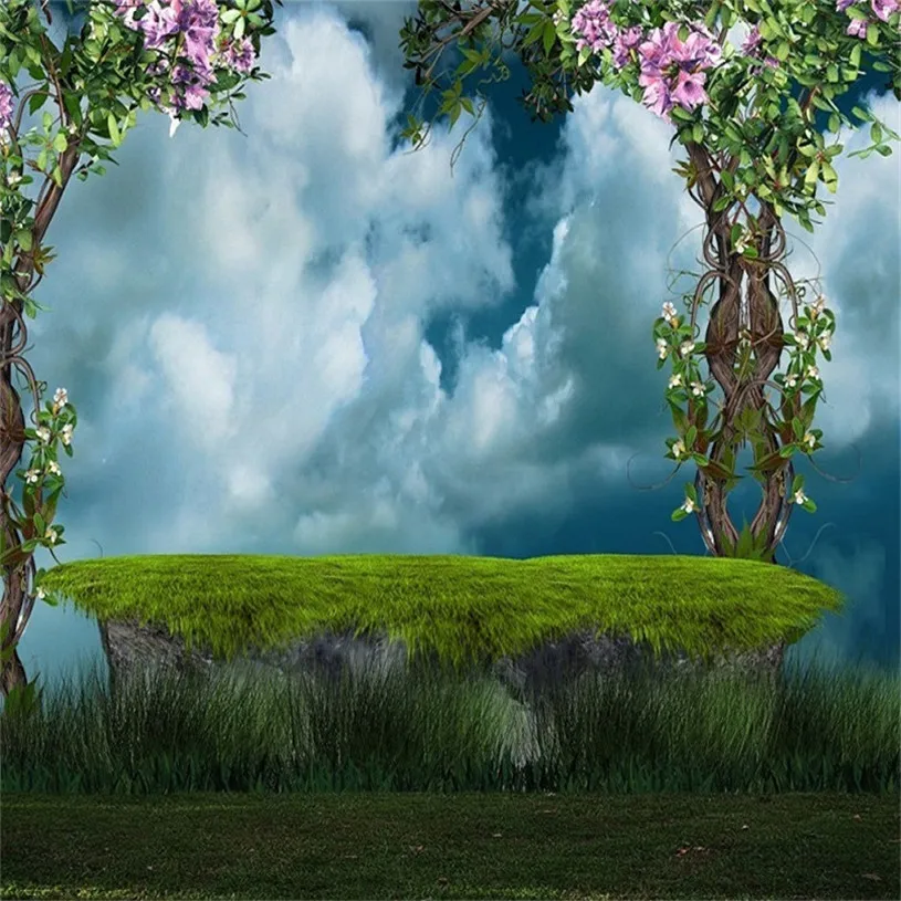 Nitree Фото Студия фотография Фон джунгли мультфильм HD узор Орхидея Виниловый фон