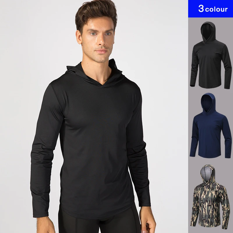 YEL Для мужчин куртки пуловер Фитнес спортивный костюм длинный рукав дышащий