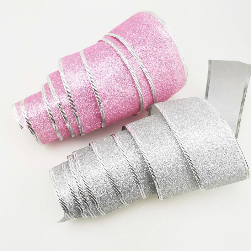 (2 м/рулон) 50 мм лента с блестящим золотым порошком украшение для рождественской