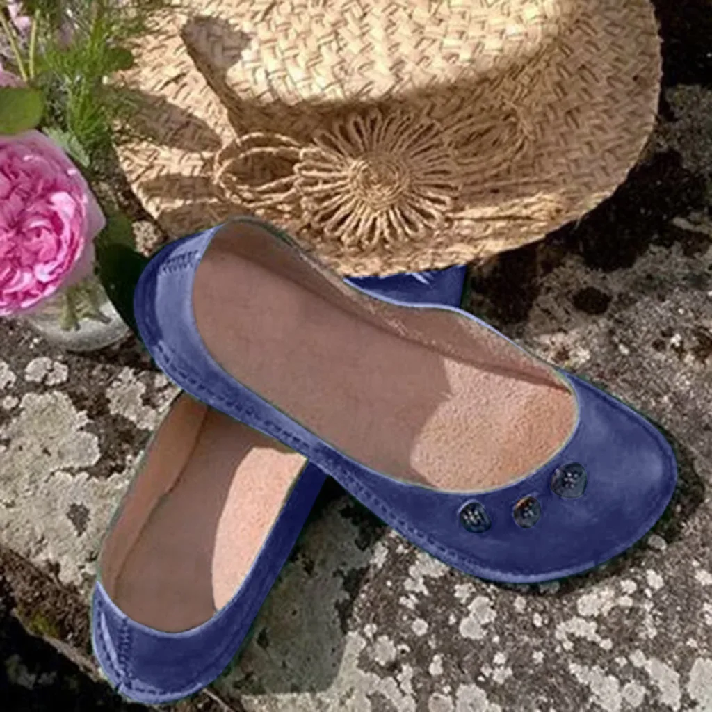 Женские винтажные туфли на плоской подошве в римском стиле Мягкие