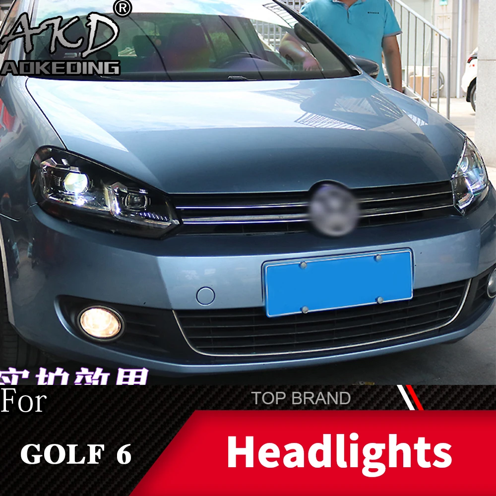 Головной фонарь для VW golf 6 MK6 2009-2013 golf 6, головной светильник s, противотуманный светильник, дневные ходовые огни, DRL H7 светодиодный Биксеноновая лампа, автомобильные аксессуары