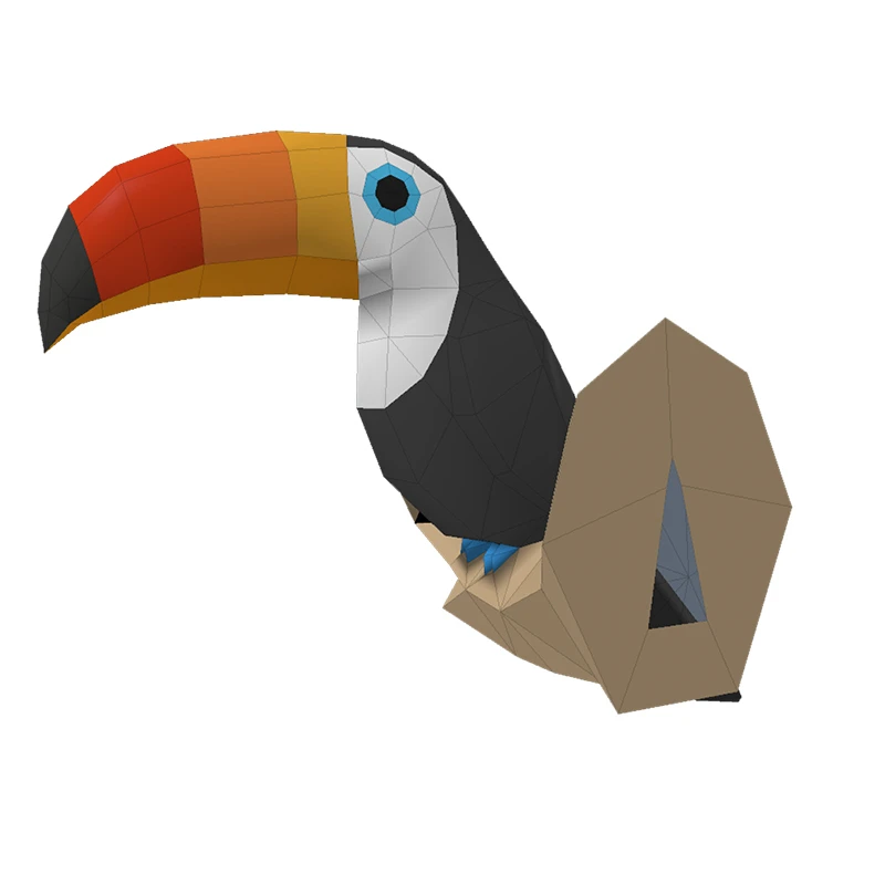 3D бумажная модель Toucan бумажные изделия домашний декор птицы животные настенные